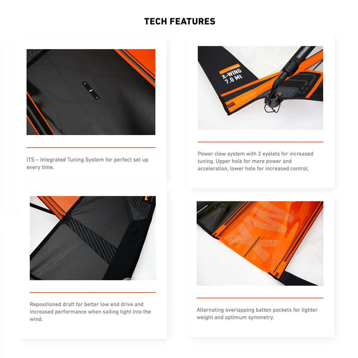 Voile de planche à voile X-Wing Noir Y28 Taille 8.4 RRD 28XW_BL_84