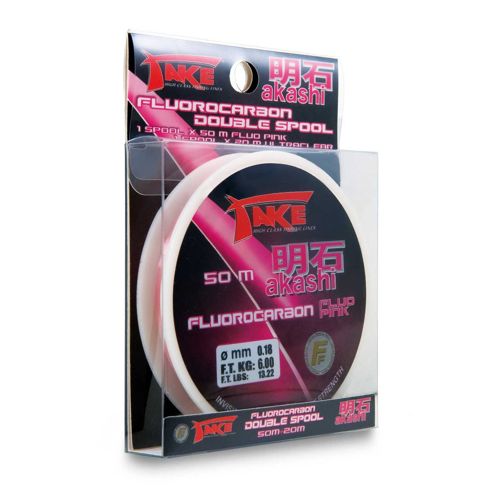 Fishing Line Take Akashi Fluorocarbon Double Spool Pink 50m+20m 0,30 Fishing Ferrari 3042430