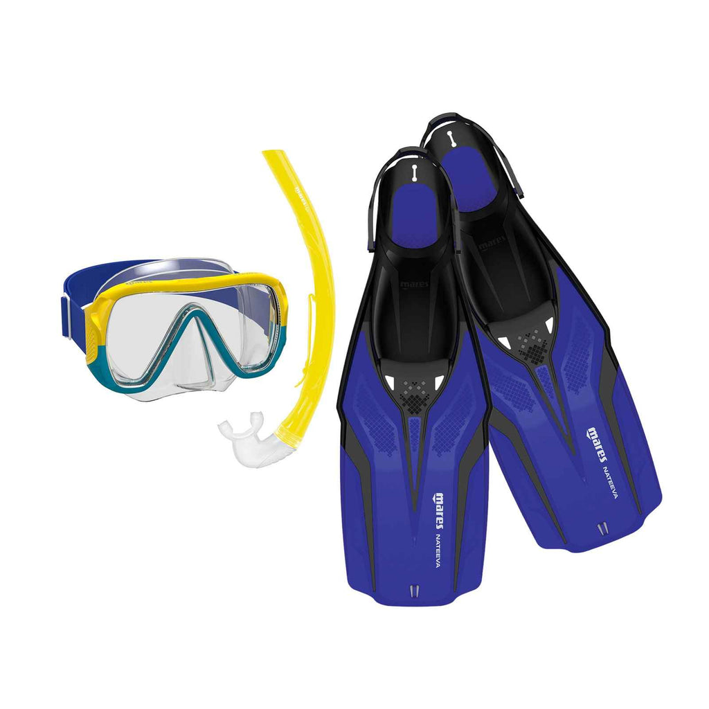 Set de snorkeling Nateeva Keewee Enfant Bleu XS 4-14 ans Mares 410758SPBLXS
