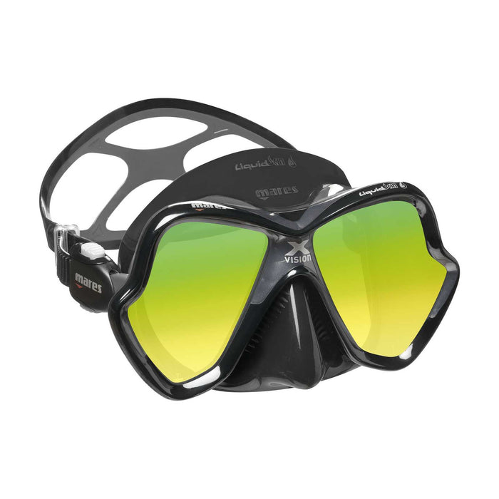 Maschera subacquea X-Vision Ultra Liquidskin con lenti a specchio oro Grigio-Nero Mares 411052GOGRKGRK