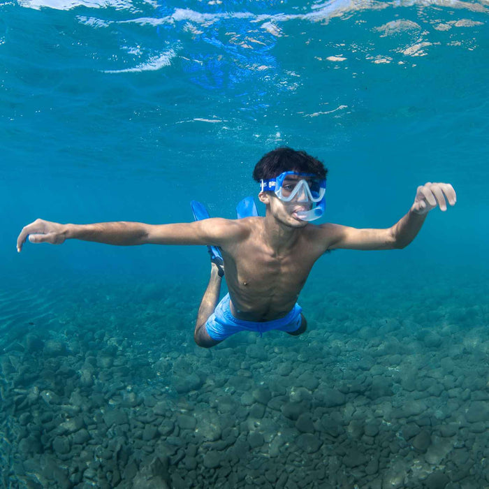 Maschera da snorkeling Keewee Blu-Bianco Mares 411075SCBLWCL