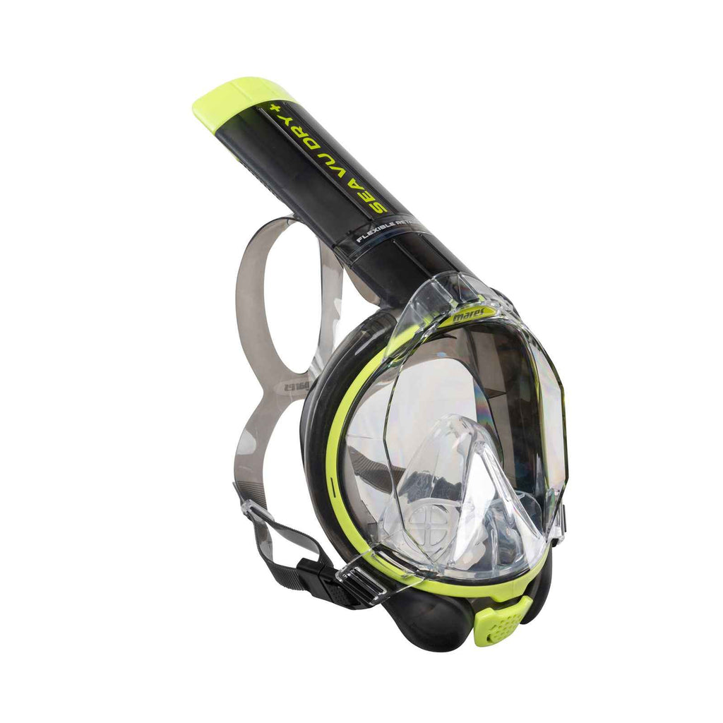 Snorkeling Full Face Mask Sea Vu Dry+ Lime-Smoke L-XL Mares 411260LXLLMSK