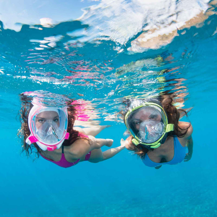 Snorkeling Full Face Mask Sea Vu Dry+ Lime-Smoke L-XL Mares 411260LXLLMSK