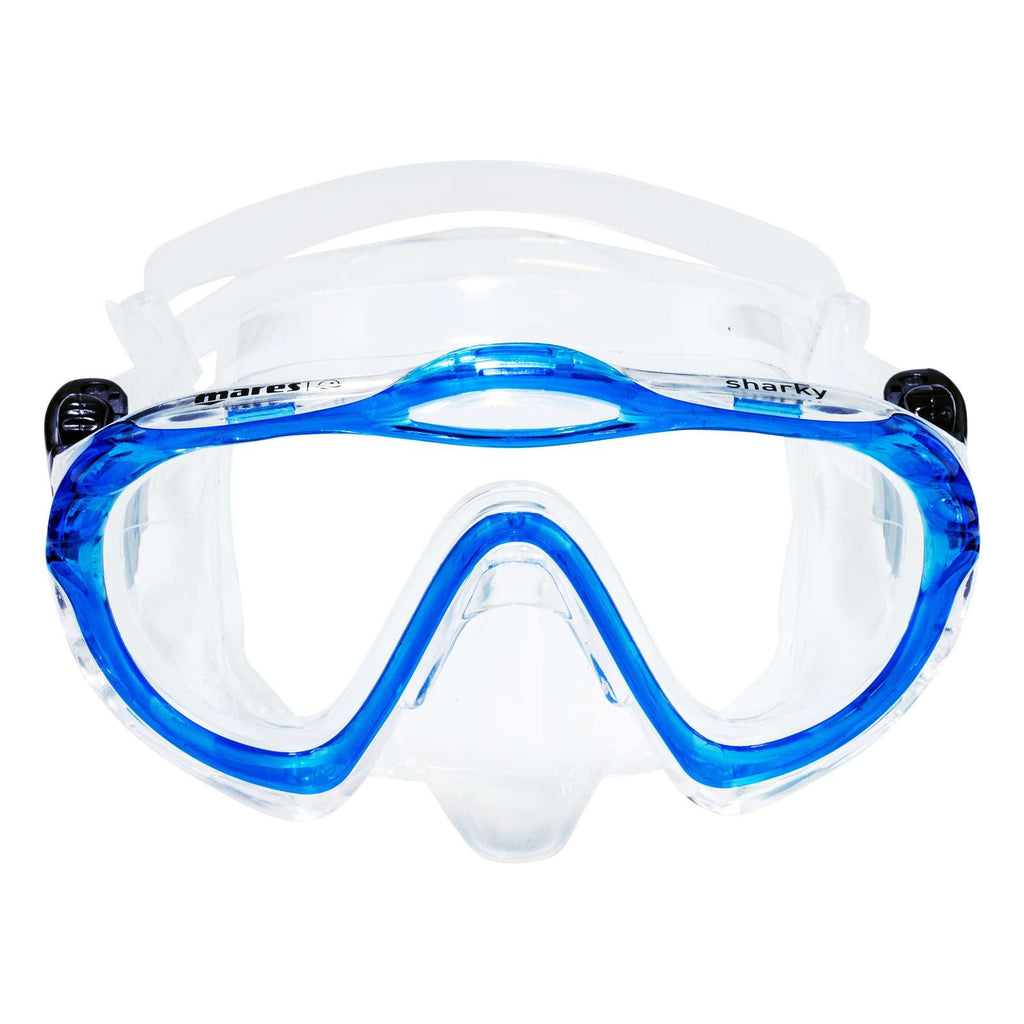 Maschera da snorkeling Sharky Bambini Reflex-Blu-Trasparente 4-7 anni Mares 411322BXRBLCL