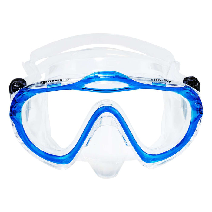 Maschera da snorkeling Sharky Bambini Reflex-Blu-Trasparente 4-7 anni Mares 411322BXRBLCL