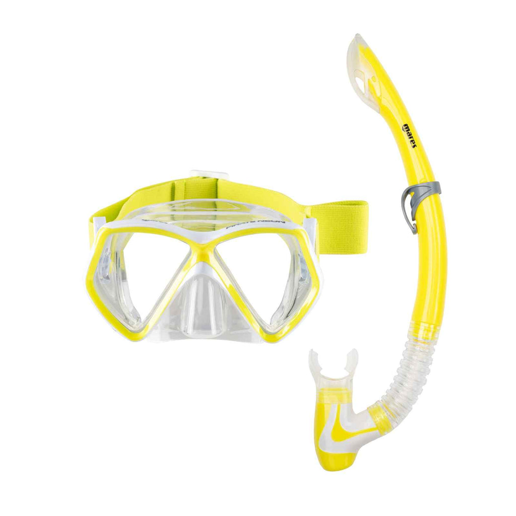 Combo de snorkeling Pirate Neon Enfants Jaune-Blanc-Transparent 8-14 ans Mares 411788BBYLWCL