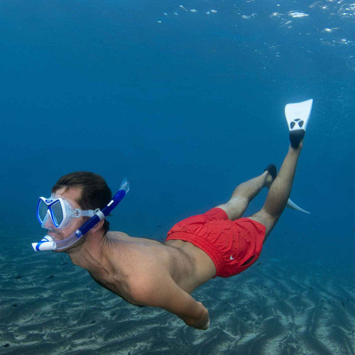 Combo de snorkel Ridley Azul-Blanco-Transparente Mares 411793SFBLWCL