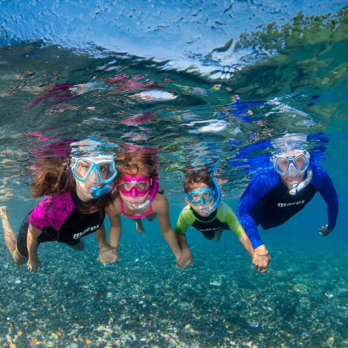 Combo de snorkel Ridley Azul-Blanco-Transparente Mares 411793SFBLWCL