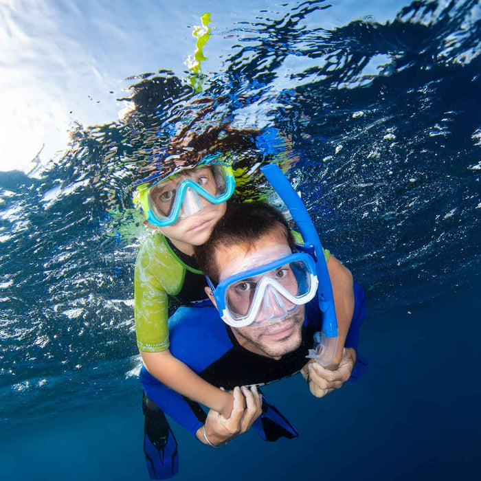 Set snorkeling Keewee Blu-Bianco-Trasparente Mares 411810SFBLWCL