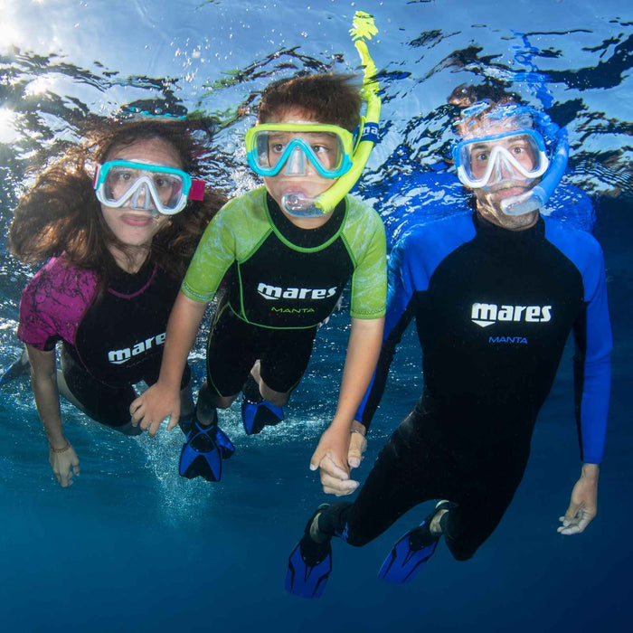 Set snorkeling Keewee Bambini Giallo-Acqua-Trasparente 8-14 anni Mares 411811SFYLACL