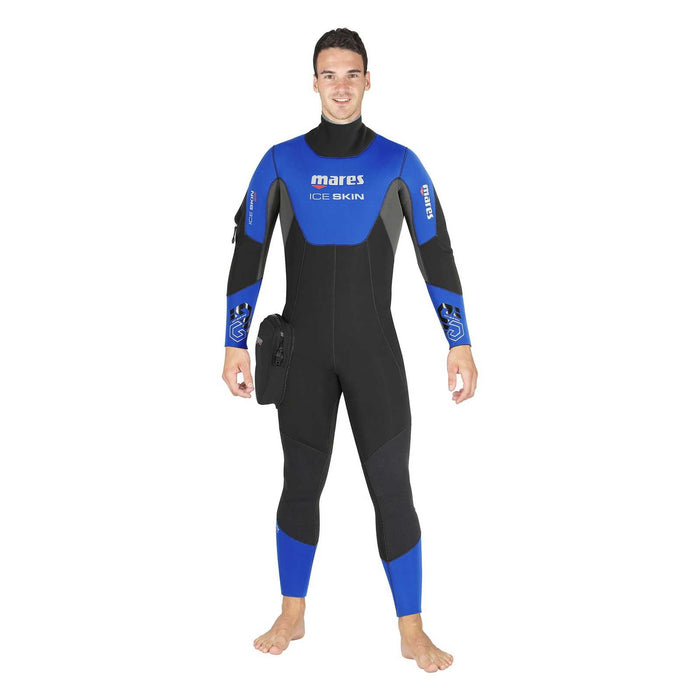 Full Wetsuit Ice Skin Man 7mm Black-Blue Size 4-ML Mares 412102S4