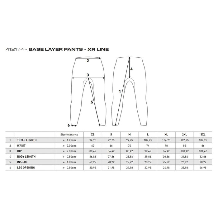 Pantaloni sottotuta Base Layer nero-bianco XXL Mares 412174XXL