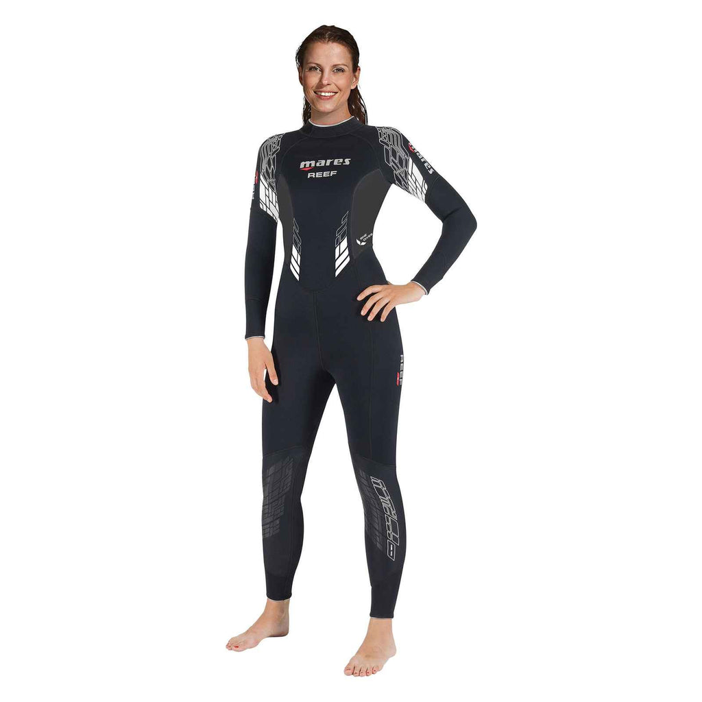 Combinaison humide intégrale Reef femme 3 mm noir-gris-blanc taille 6-XL Mares 412383S6