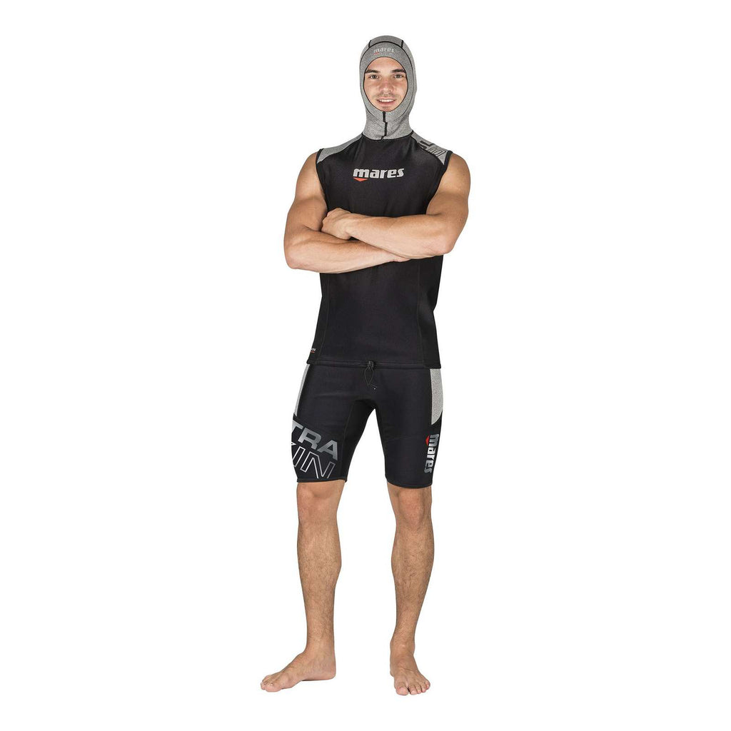 Sottotuta da immersione Ultraskin smanicato con cappuccio Uomo Nero-Grigio XXXL Mares 412391-3XL