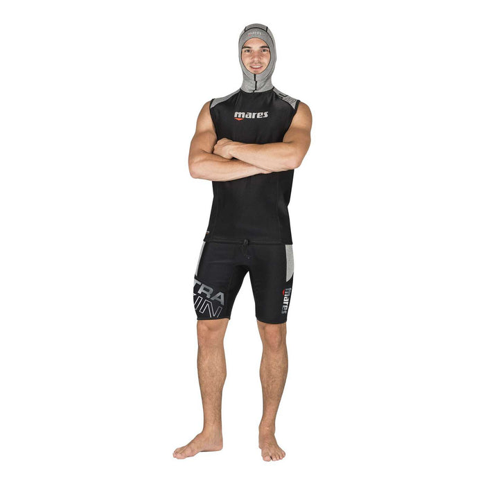 Sottotuta da immersione Ultraskin smanicato con cappuccio Uomo Nero-Grigio XXL Mares 412391-XXL