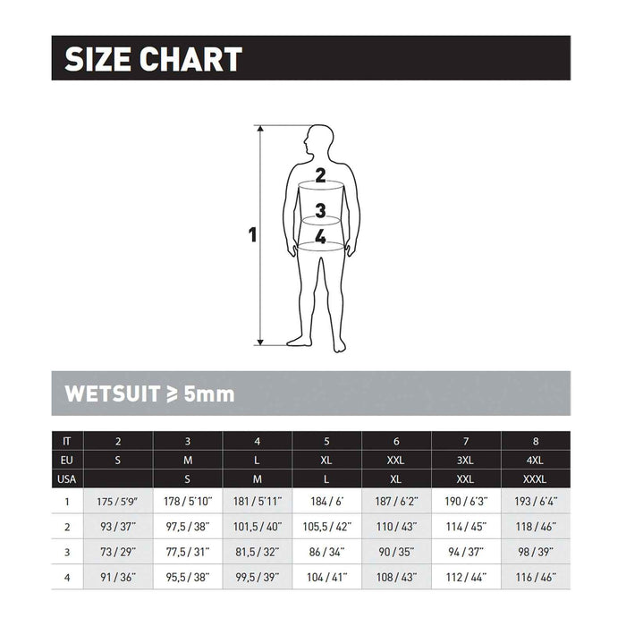 Full Wetsuit Flexa Man 8-6mm Black-Grey Size 4-ML Mares 412431S4