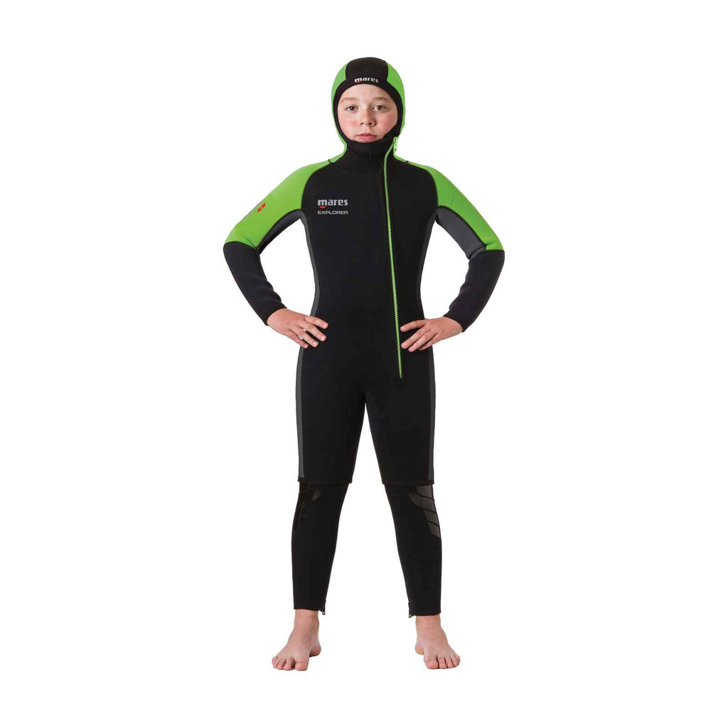 Wetsuit Explorer 5 Jacket Kids Black-Lime 10 Years Mares 412445-2