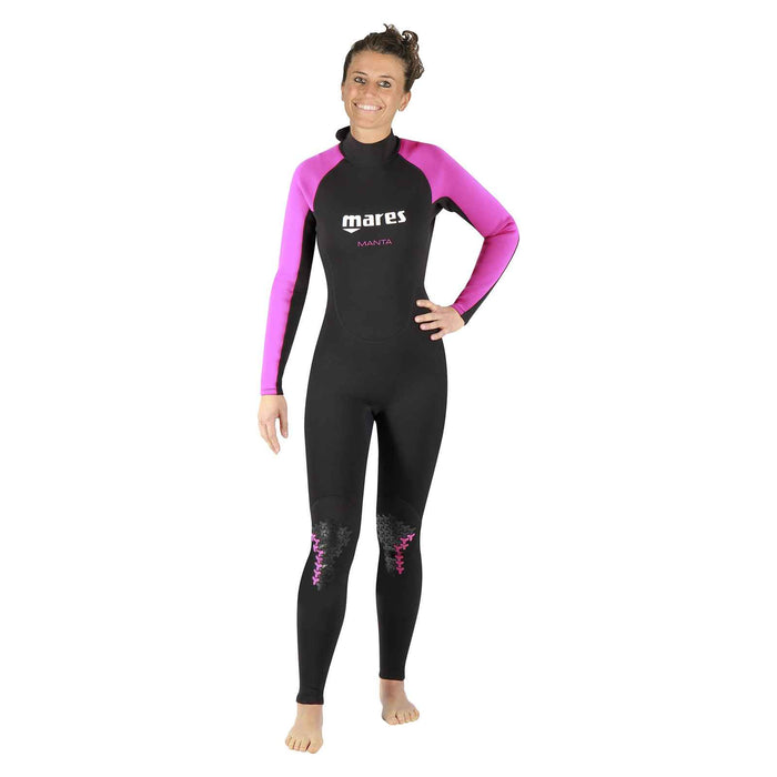 Schnorchel-Nassanzug Steamer Manta Damen Schwarz-Pink Größe 4 Mares 412457S4