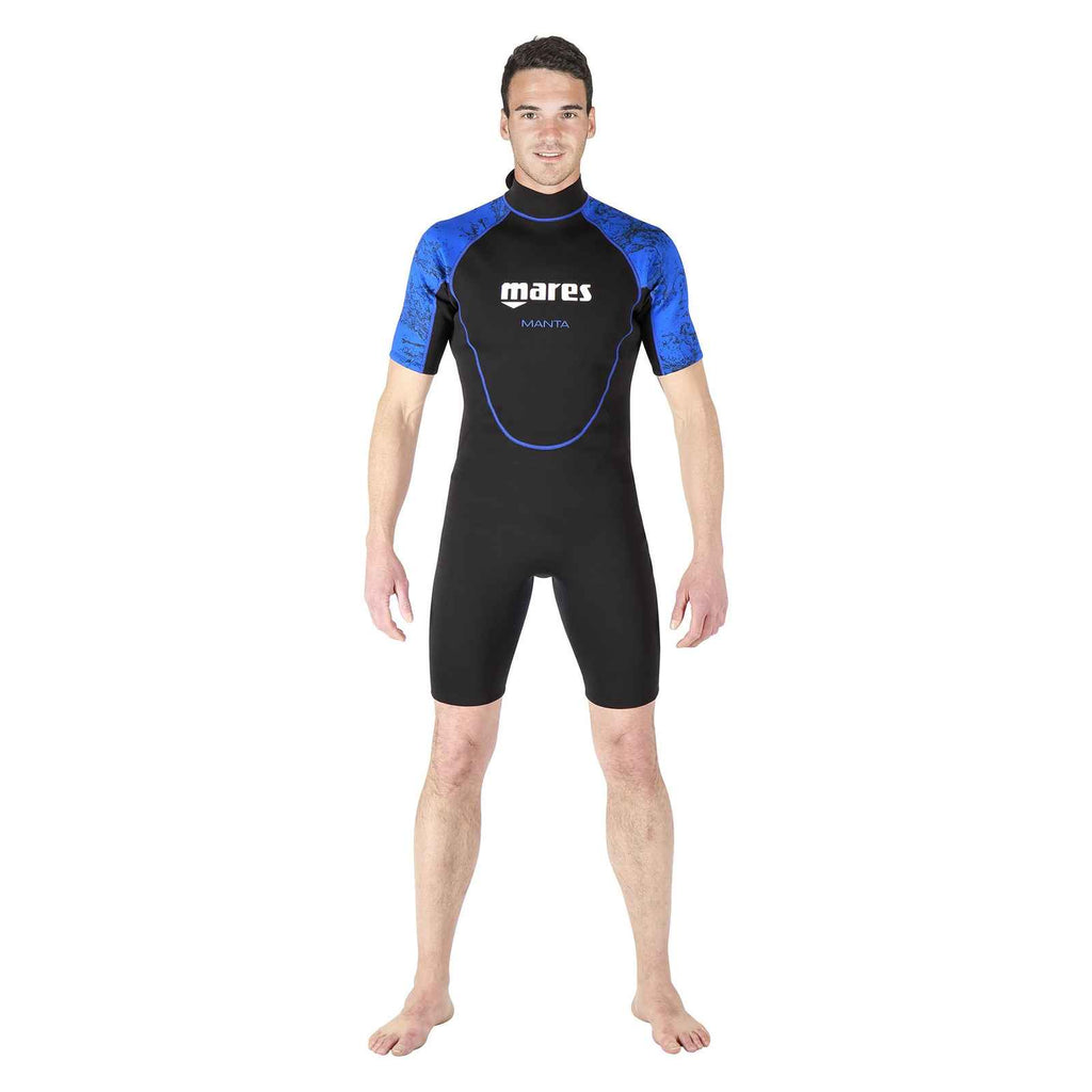 Combinaison shorty de snorkeling Manta Homme Noir-Bleu Taille 1 Mares 412458S1