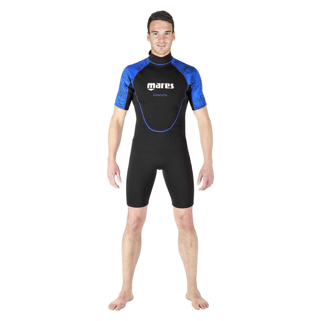 Snorkeling Wetsuit Shorty Manta Man Black-Blue Size 2 Mares 412458S2