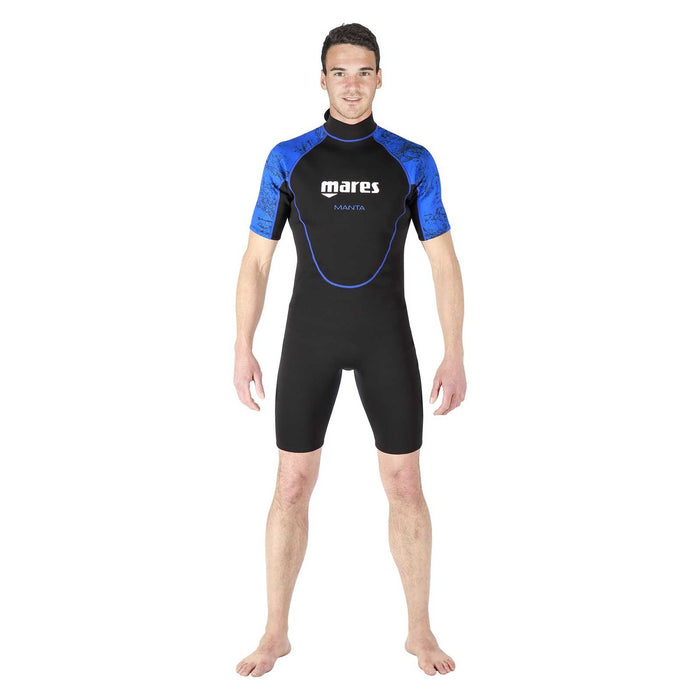 Combinaison shorty de snorkeling Manta Homme Noir-Bleu Taille 3 Mares 412458S3