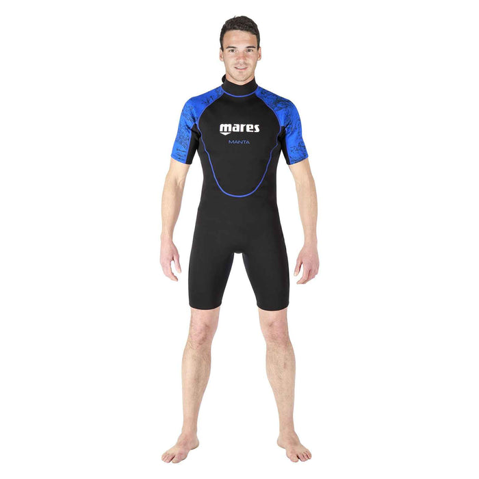 Snorkeling Wetsuit Shorty Manta Man Black-Blue Size 7 Mares 412458S7