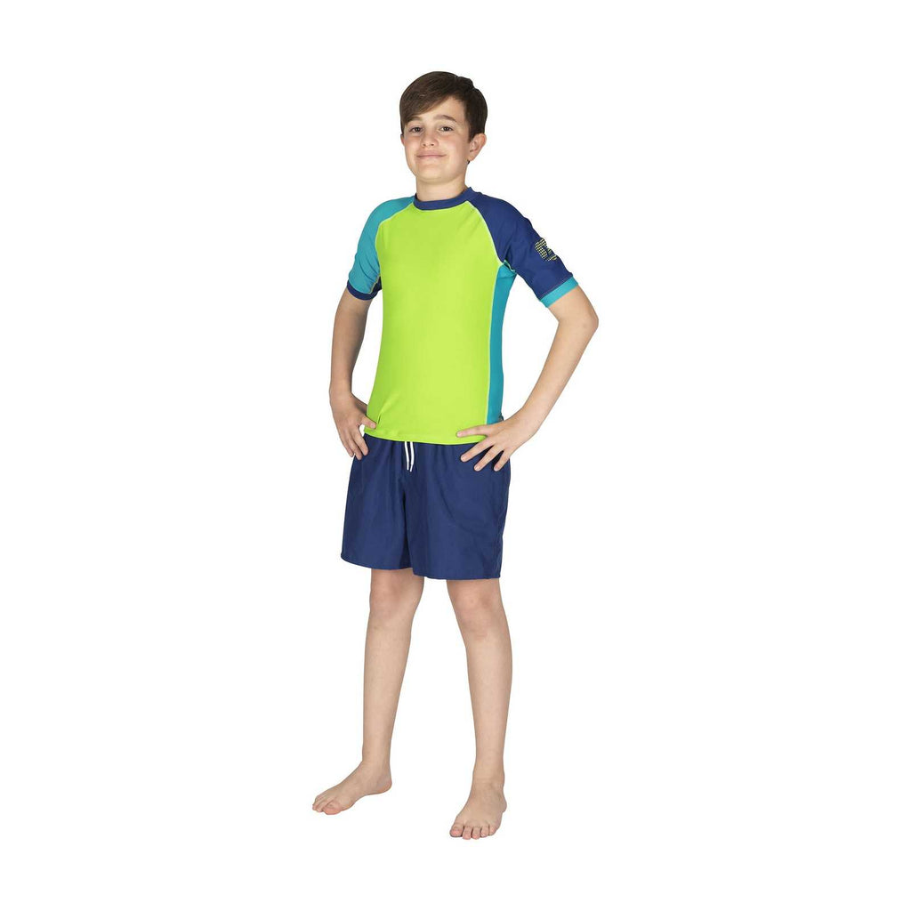 Rashguard Shield Junior LM Bleu-Vert citron S Mares 412463LMS