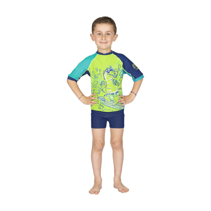 Rashguard Shield Enfant LM Bleu-Vert citron L Mares 412464LML