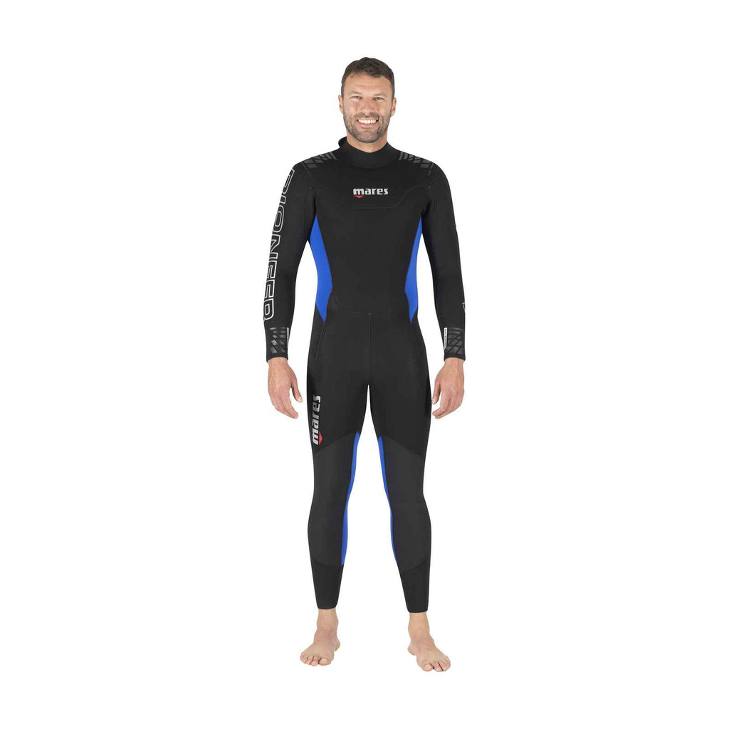 Combinaison intégrale Pioneer homme 5 mm noir-bleu Taille 4-ML Mares 412465S4