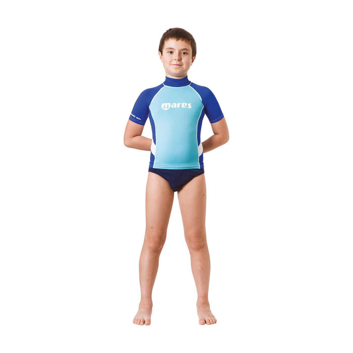 Rash guard bambino manica corta blu M-10-11 anni Mares 412506MBL