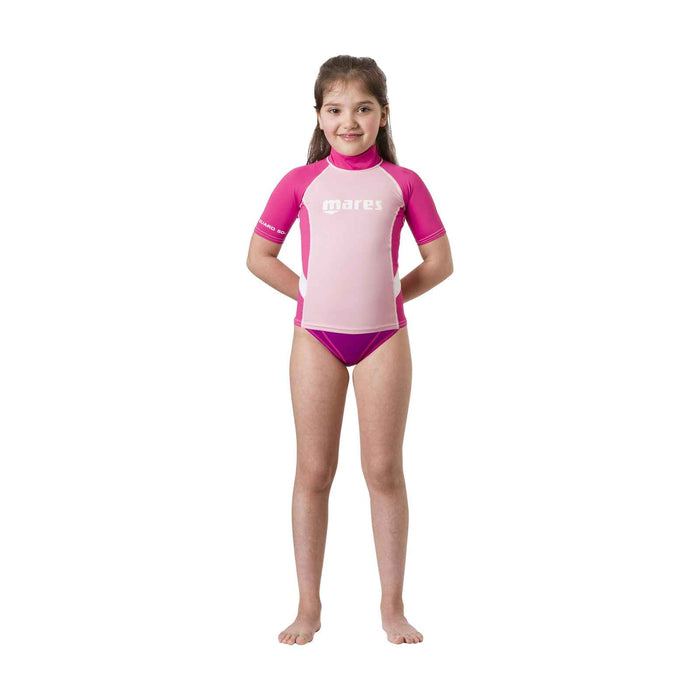 Rash guard bambina manica corta rosa M-10-11 anni Mares 412507MPK