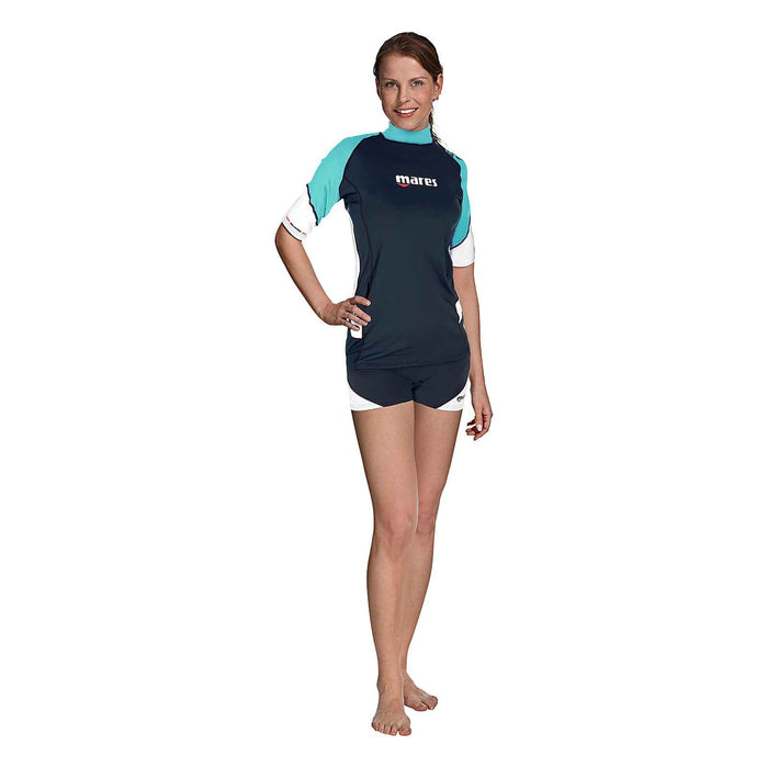 Rashguard Coupe ample Femme Manches courtes Aigue-marine XS Mares 412542XSAQ