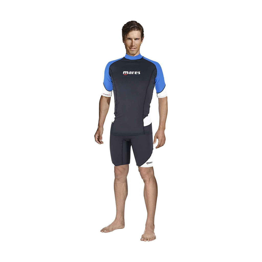 Rashguard homme manches courtes noir-bleu S Mares 412552S
