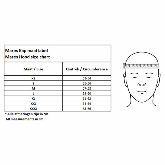 Cappuccio lungo da immersione Ultraskin Nero-Grigio XXXL Mares 4128253XL