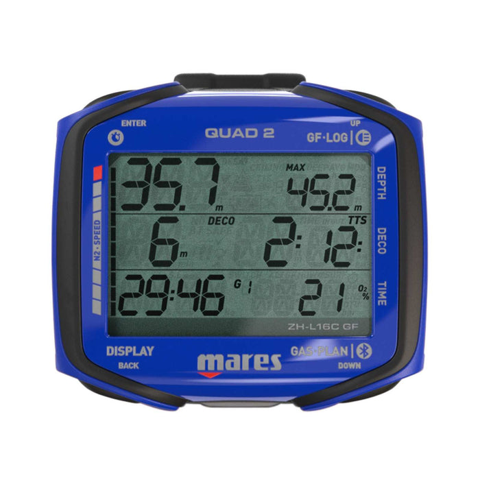 Ordinateur de plongée Quad 2 Bleu Mares 414152BL