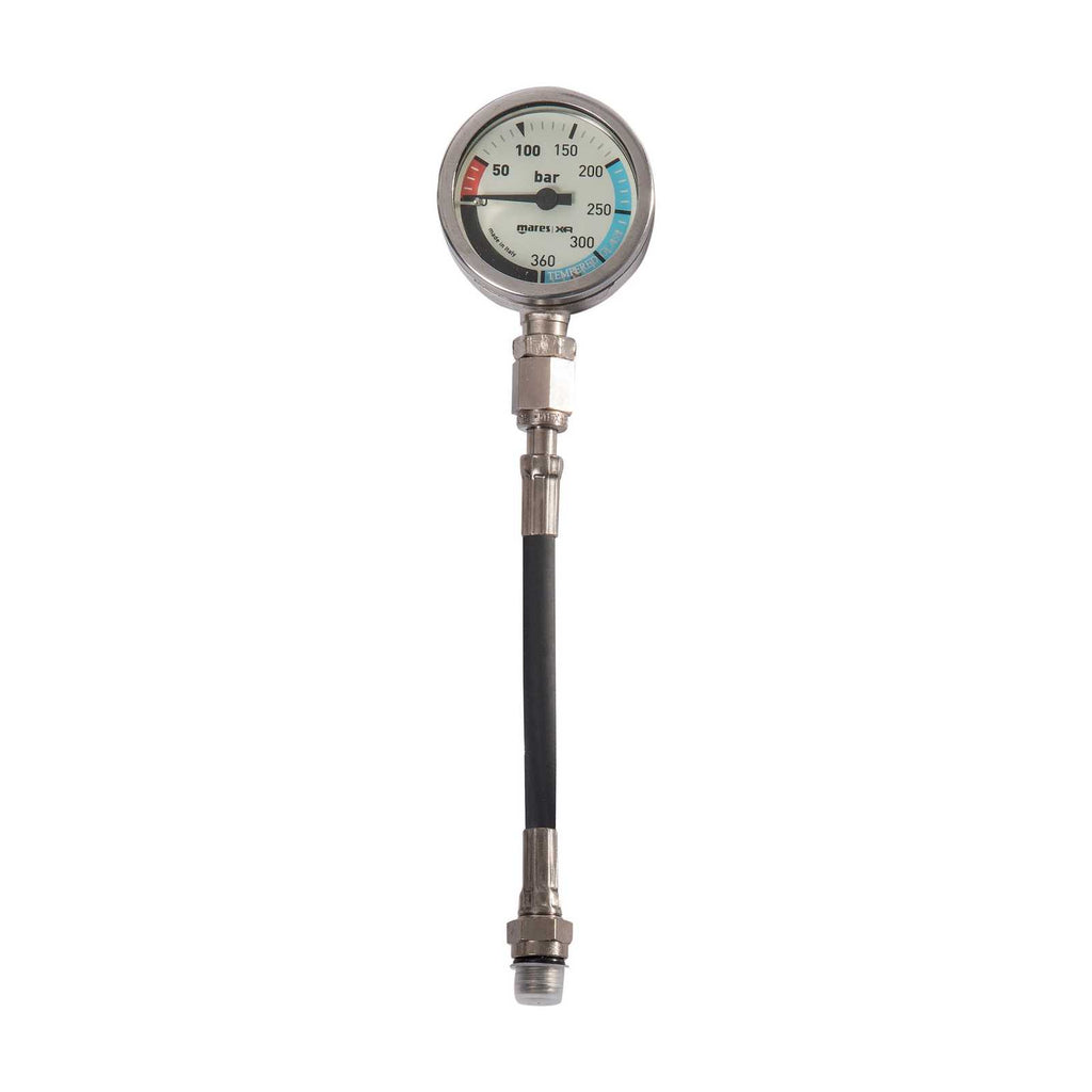 Manometro subacqueo SPG52 Xr Line frusta in gomma 15 cm Ossigeno Bar Mares 414605BAR