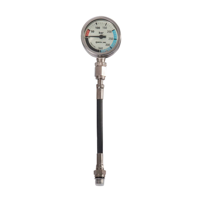 Manometro subacqueo SPG52 Xr Line frusta in gomma 15 cm Ossigeno Bar Mares 414605BAR