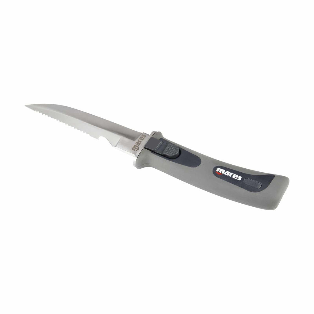 Coltello sub Pure in acciaio inox Grigio-Nero Mares 415629