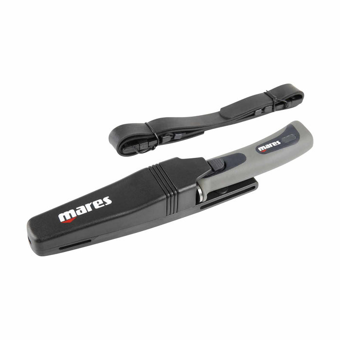 Coltello sub Pure in acciaio inox Grigio-Nero Mares 415629