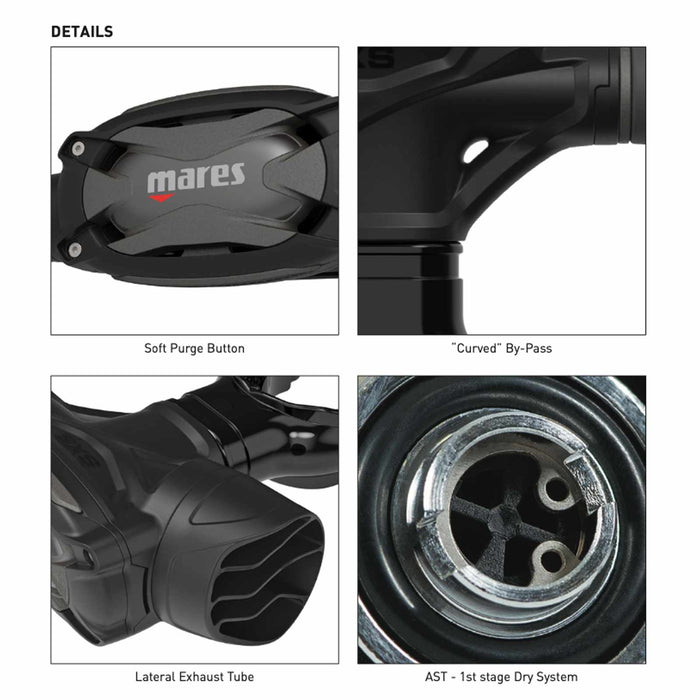 Diving Regulator Sxs 62X Din 300 Bar Black-Grey Mares 416269DIN