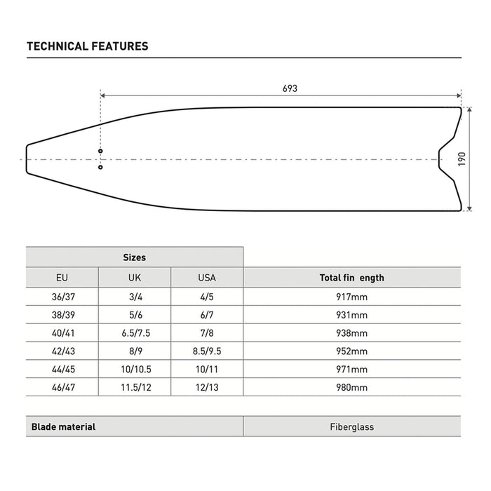 Freediving Fins X-Wing Apnea Soft EU 42-43-UK 8-9-USA 8,5-9,5 Mares 420416SFT042