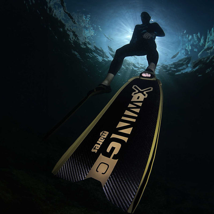 Freediving Fins X-Wing C-S Medium Black-Green EU 44-45-UK 10-10,5-USA 10-11 Mares 420422MED044