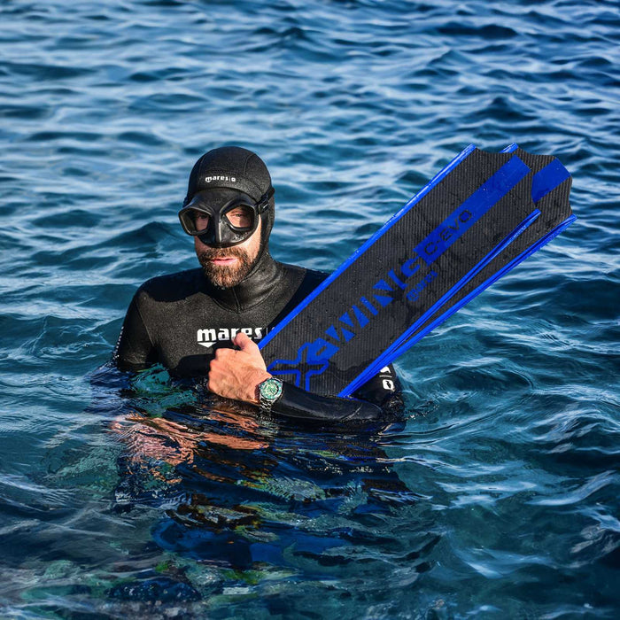 Freediving Fins X-Wing C-Evo Soft Black-Blue EU 46-47-UK 11,5-12-USA 12-13 Mares 420423SFT046