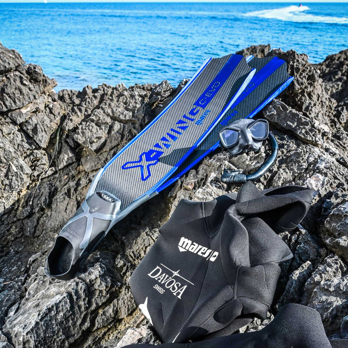 Freediving Fins X-Wing C-Evo Soft Black-Blue EU 46-47-UK 11,5-12-USA 12-13 Mares 420423SFT046