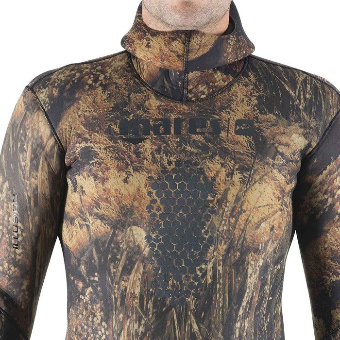 Veste d'apnée Illusion Bwn 70 7 mm marron-camouflage taille 3 Mares 422032S3