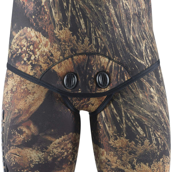 Chaqueta de traje de neopreno para apnea Illusion Bwn 50 5 mm camuflaje marrón Talla 5 Mares 422033S5