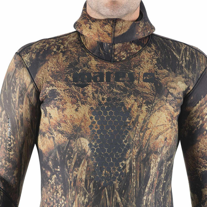 Apnoeanzug Jacke Illusion Bwn 30 3mm Braun-Camo Größe 5 Mares 422035S5