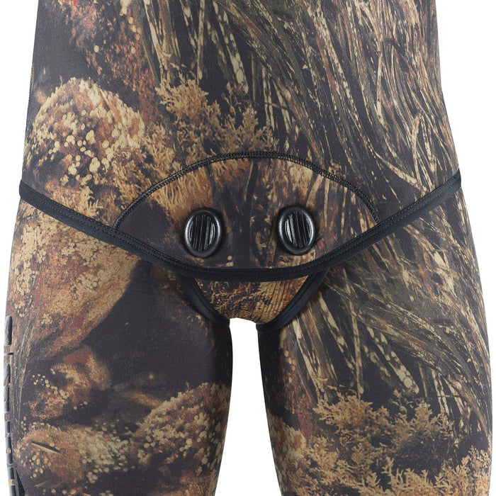 Chaqueta de traje de neopreno para apnea Illusion Bwn 30 3 mm camuflaje marrón Talla 6 Mares 422035S6