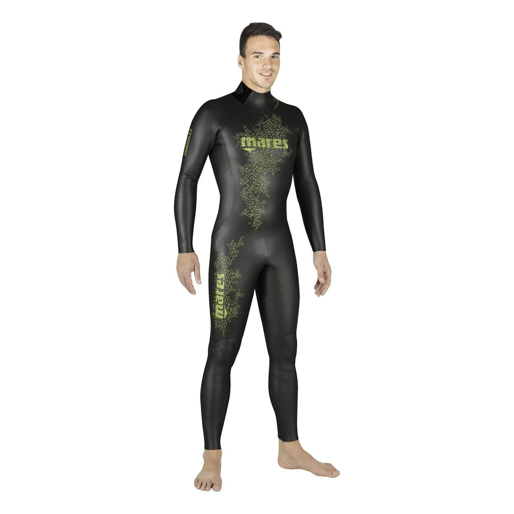 Combinaison intégrale d'apnée Horizon Homme 2 mm Noir-Lime Taille 3 Mares 422316S3