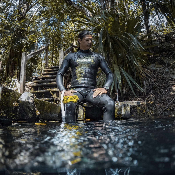 Freediving Wetsuit Steamer Horizon Man 2mm Black-Lime Size 6 Mares 422316S6